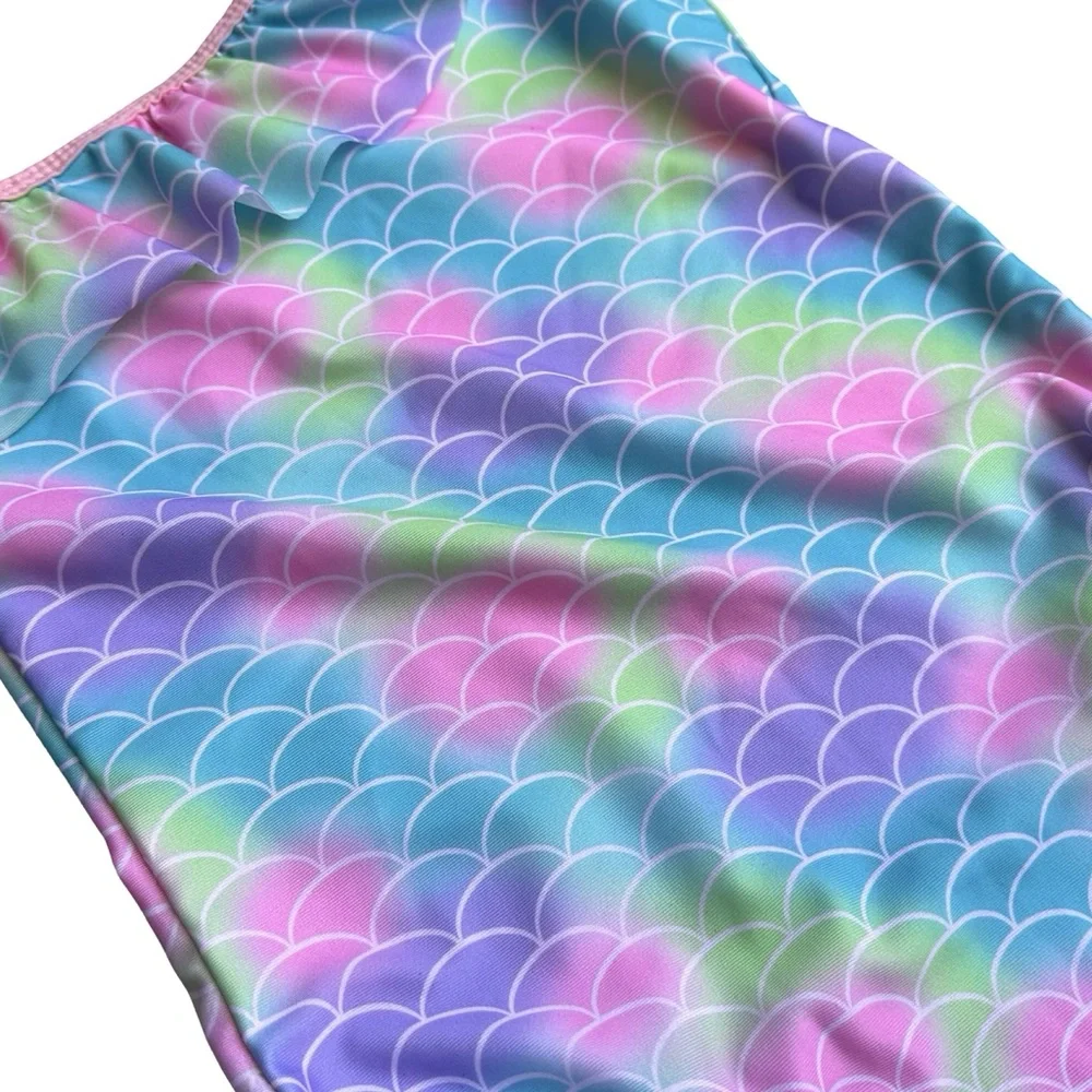 Swimwear Pastel Mermaid Scales Bikini Girls Swimsuit Ruffle Beachwear 9/10